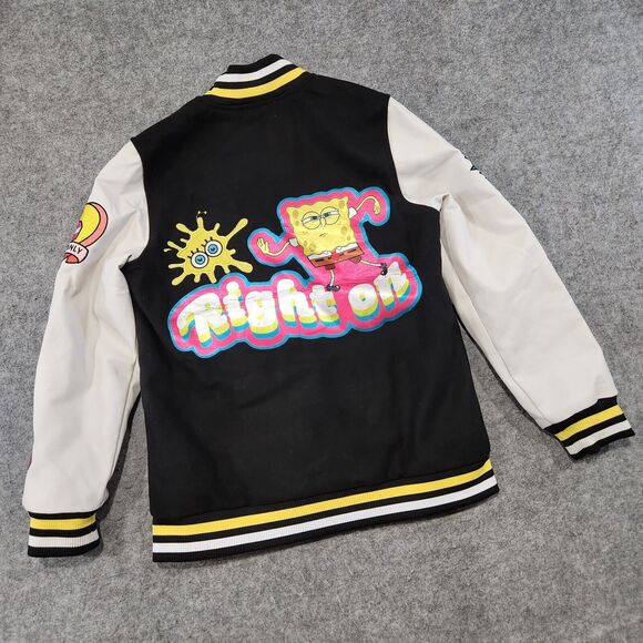 SpongeBob SquarePants Nickelodeon X Members Only Mens S Small Varsity Jacket - Picture 12 of 14